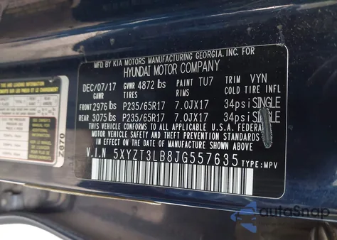 2018 Hyundai Santa Fe Sport 2.4L from USA, damaged, VIN 5XYZT3LB8JG557635